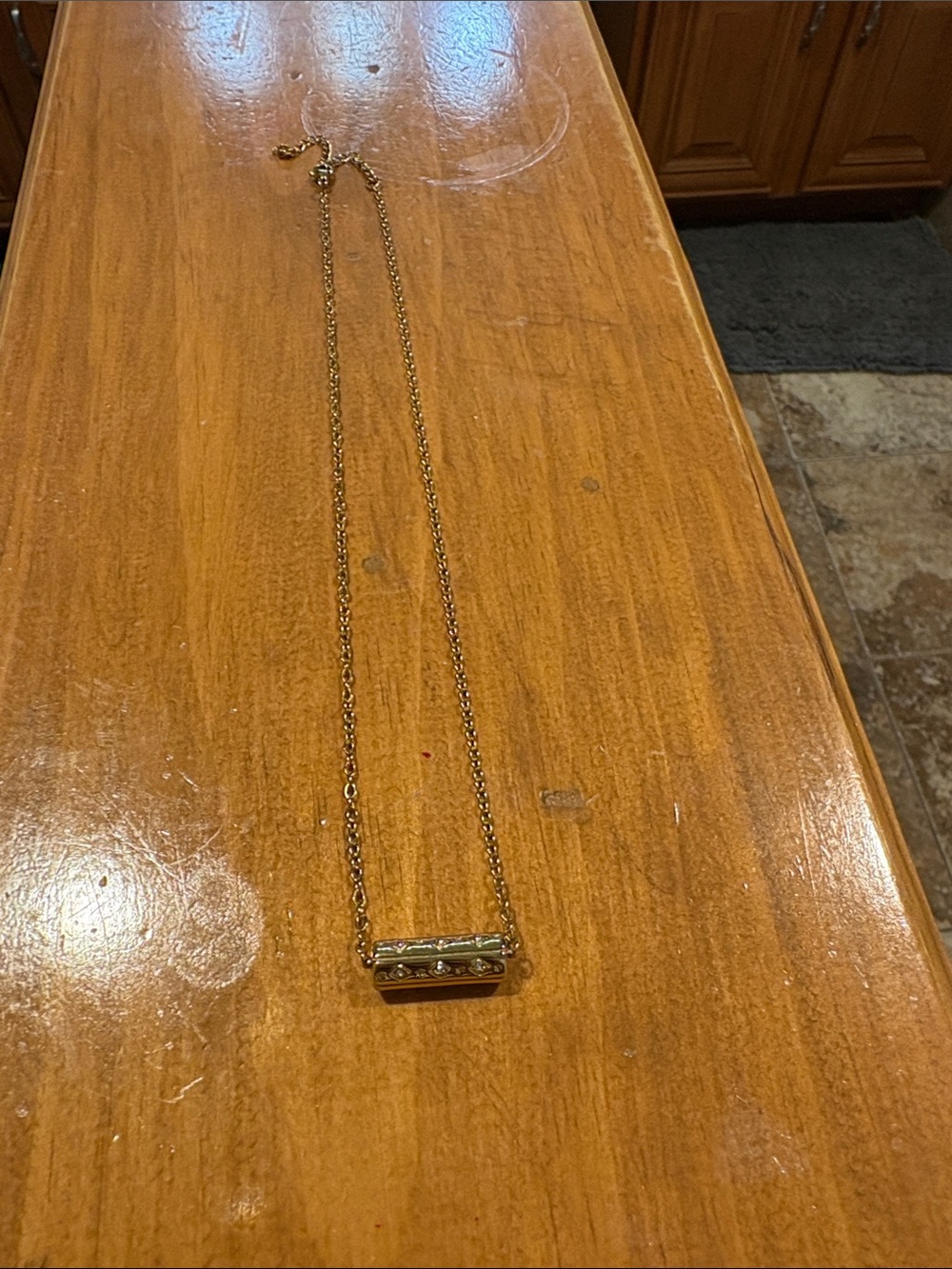 Delicate Gold Bar Necklace with Crystal Accents - Women's Jewelry